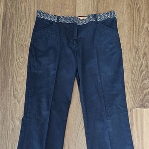 Tory Burch Navy Straight Leg Pants